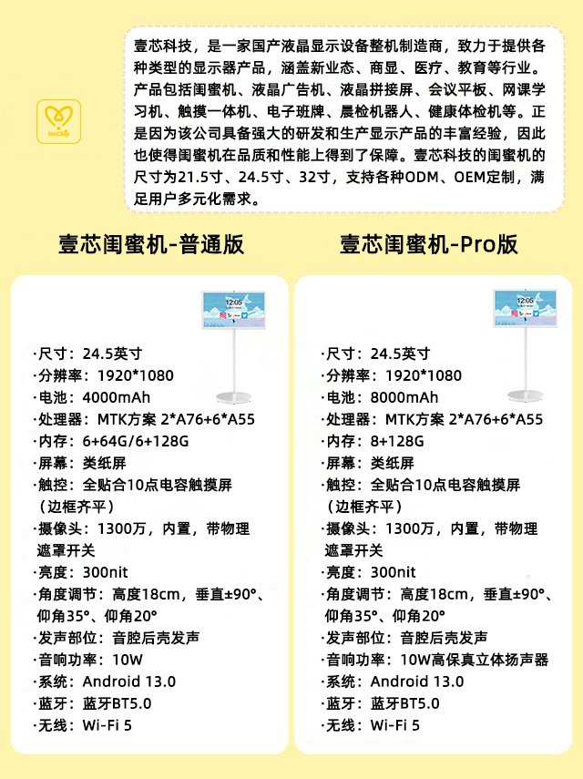 冠军国际科技25寸闺蜜机技术参数